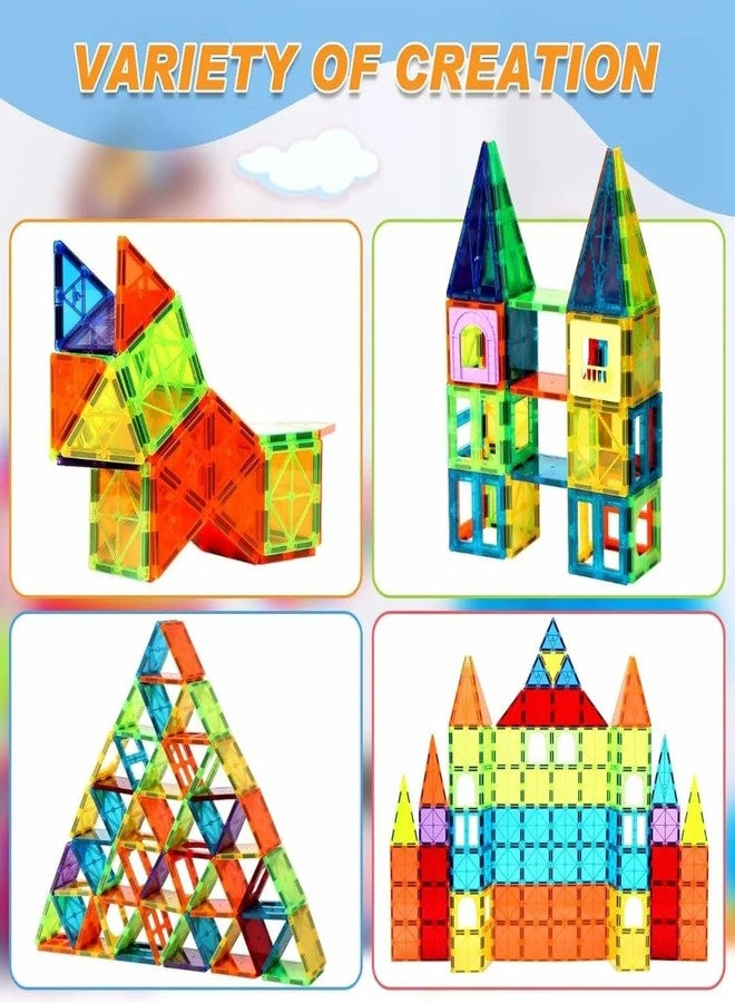 DIMAZO 100PCS Large Magnet Building Set with 2 Cars,Magnetic Blocks, 3D STEM Stacking Toys, Magnets Toy for Kids Boys Girls, Great Birthday Gift (100PCS Magnetic Tiles) - Image 4
